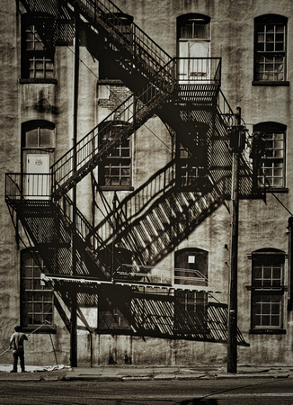 Figure with Fire Escapes