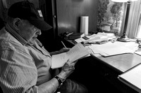 Jerry going over a new manuscript