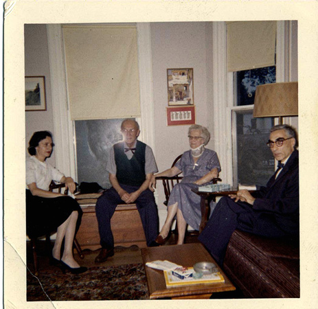 William Carlos Williams and his wife Flossie with Louis Zukofsky and his wife seated on far right and left