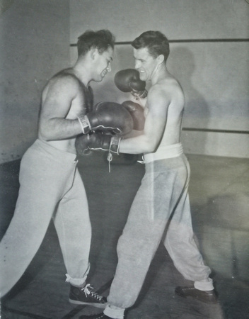 Jerry sparring with Billy Conn Pittsburgh